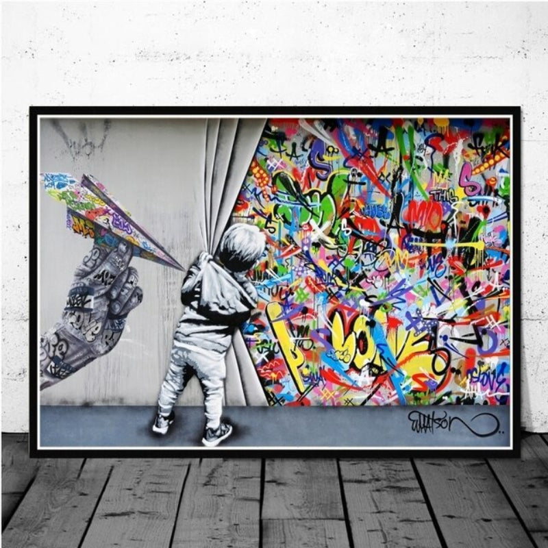 Pop Art Street Graffiti - Canvas Wall Art Painting | Bowlift