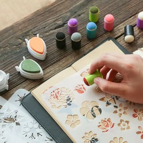 BowLift | FINGERART – Colorful finger paint set with stamps & rulers for creative children
