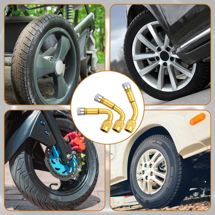 Tire Valve Extension Flexible 3-Way Set | Bowlift