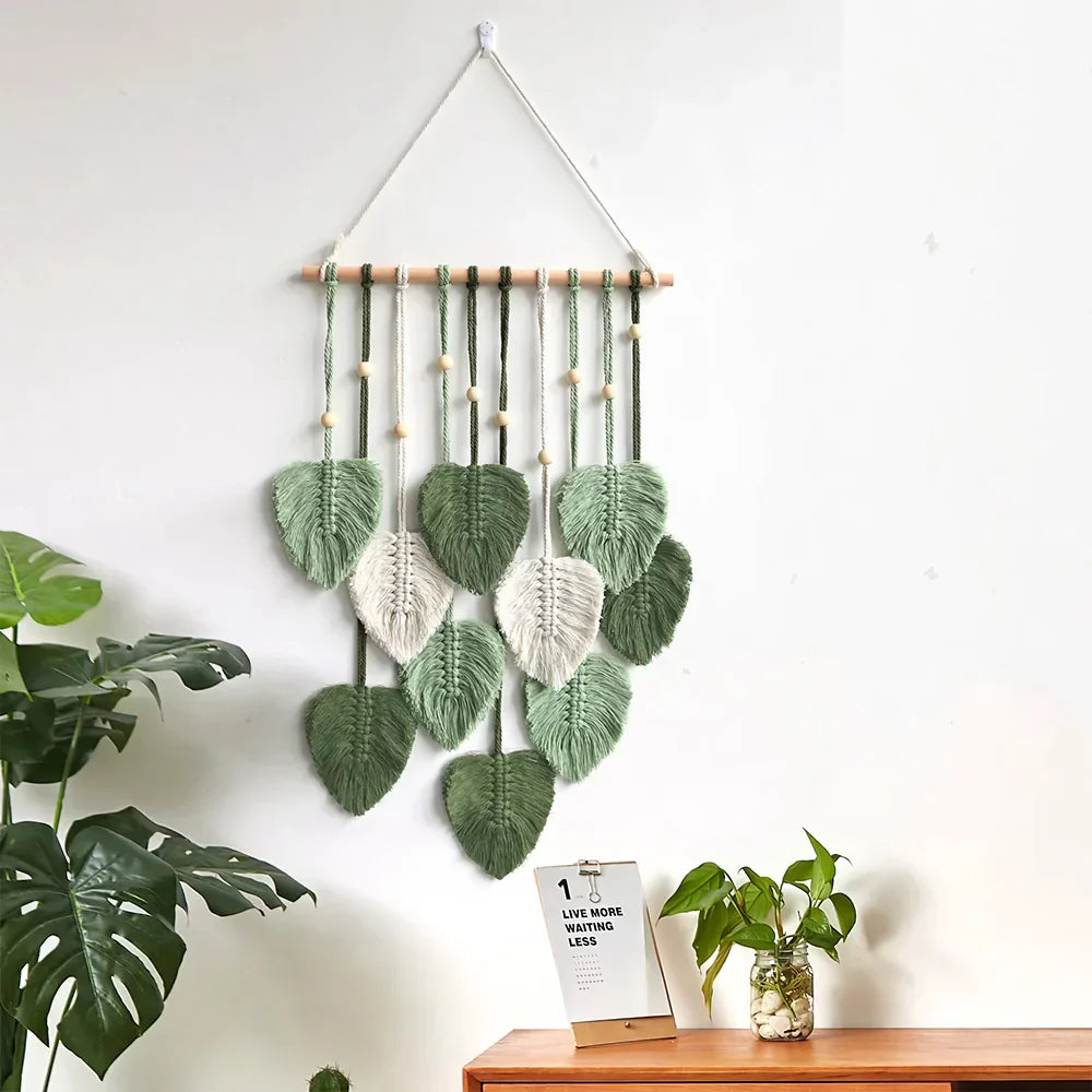 BowLift | Handwoven Cotton Rope Leaf Wall Hanging Tapestry
