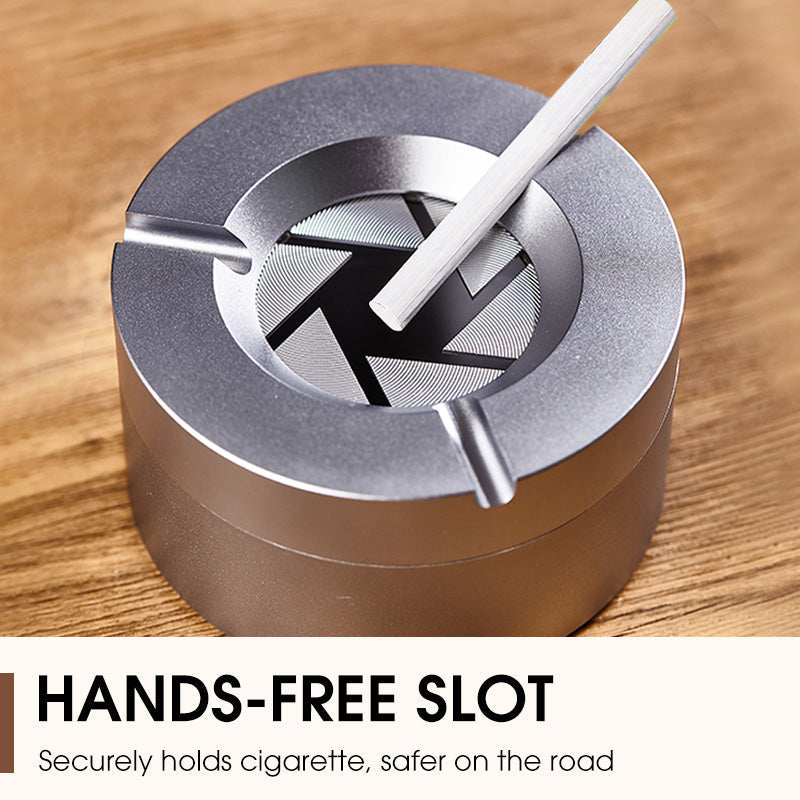 360° Stainless Steel Ashtray with Twist Lid | Bowlift