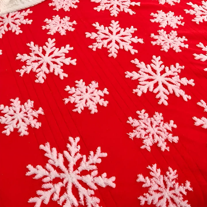 Soft fleece Bowliftanket with snowflake pattern – Cozy & warming | Perfect for sofa and bed | Bowlift