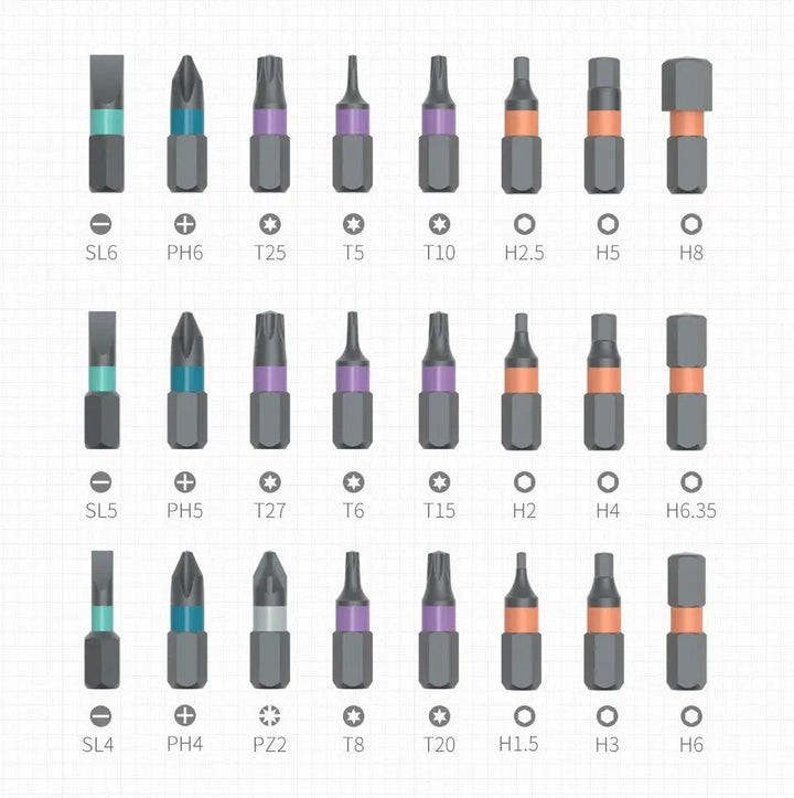 BowLift | 24-in-1 Ratchet Screwdriver Set for Precise Assembly Work