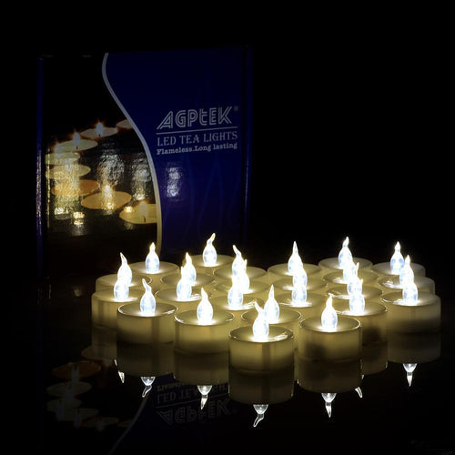 BowLift | 24-piece: Warm white tea lights timer flameless smokeless candles
