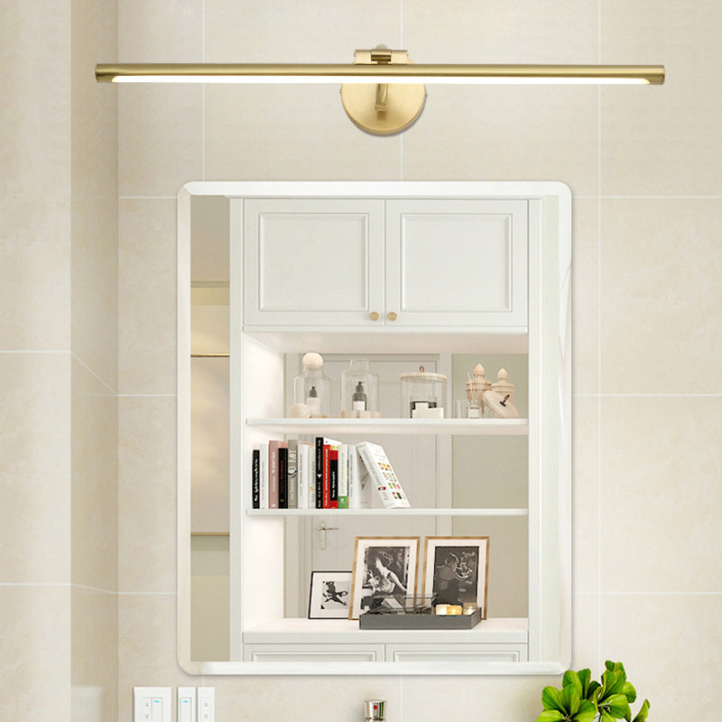BowLift | Linear Bathroom LED Wall Lamp Acrylic Simplicity Wall Mount Lighting in Brass