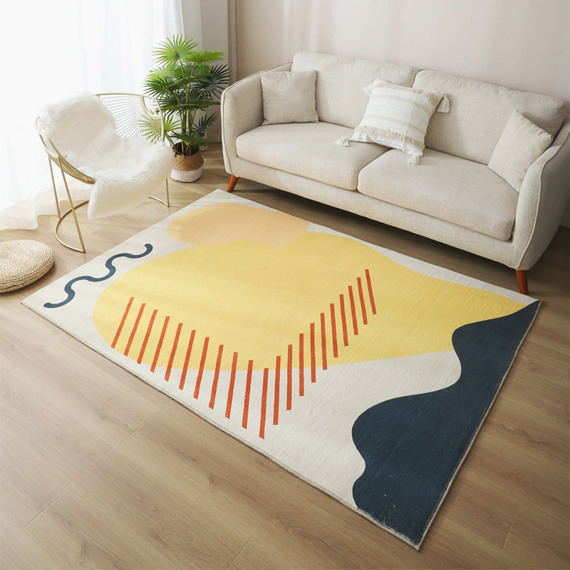 BowLift | Relaxing Living Room Carpet Multicolor Color Block Indoor Carpet Polypropylene Non-Slip Backing Easy Care Carpet