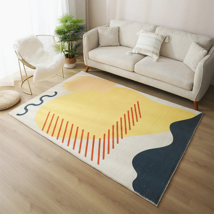BowLift | Relaxing Living Room Carpet Multicolor Color Block Indoor Carpet Polypropylene Non-Slip Backing Easy Care Carpet