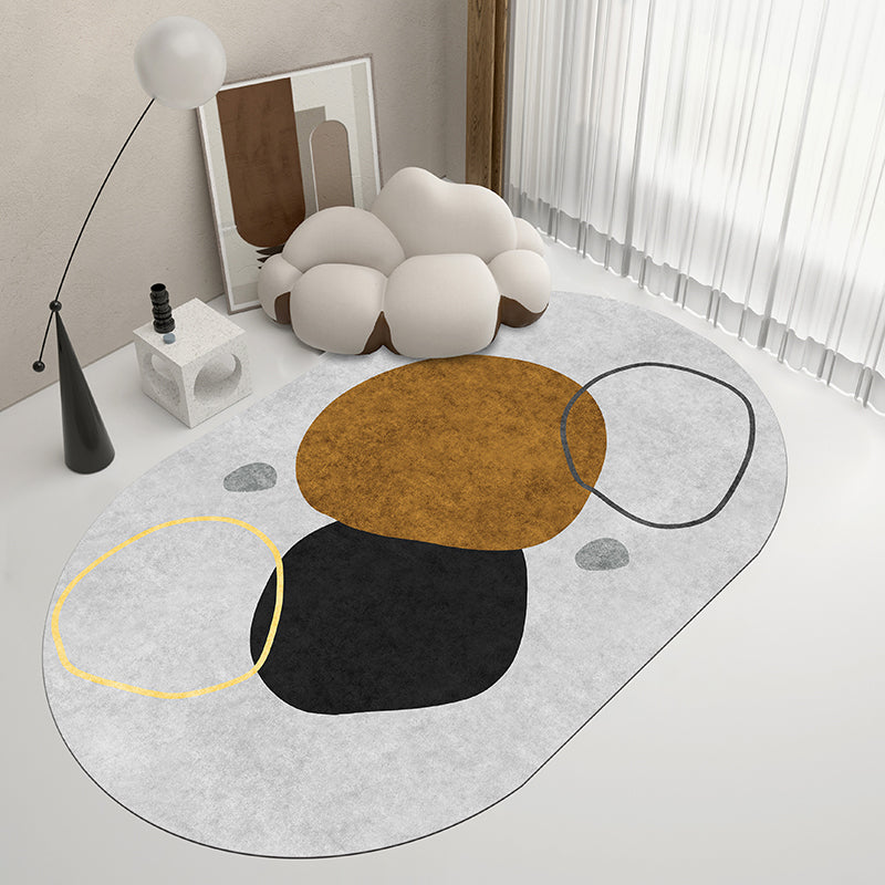 BowLift | Scandinavian Living Room Wallpaper Multicolored Color Block Indoor Carpet Synthetic Non-Slip Back Easy-Care Carpet
