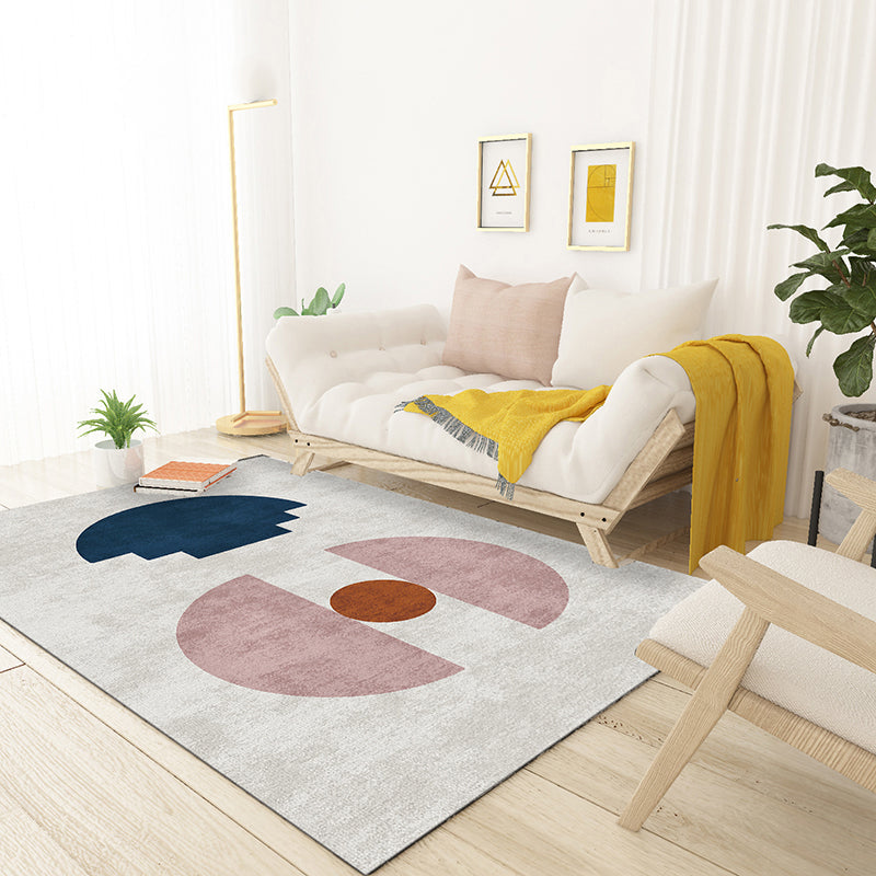 BowLift | Relaxing Color Box Rug Multicolored Synthetic Indoor Rug Non-Slip Back Pet-Friendly Area Rug for Living Room