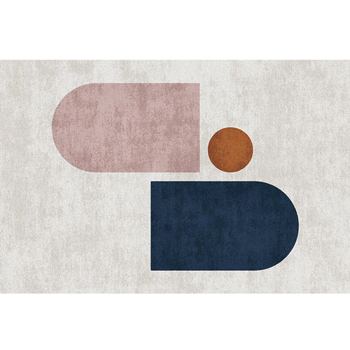 BowLift | Relaxing Color Box Rug Multicolored Synthetic Indoor Rug Non-Slip Back Pet-Friendly Area Rug for Living Room