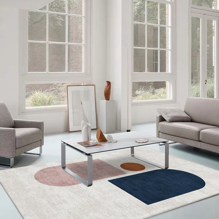 BowLift | Relaxing Color Box Rug Multicolored Synthetic Indoor Rug Non-Slip Back Pet-Friendly Area Rug for Living Room