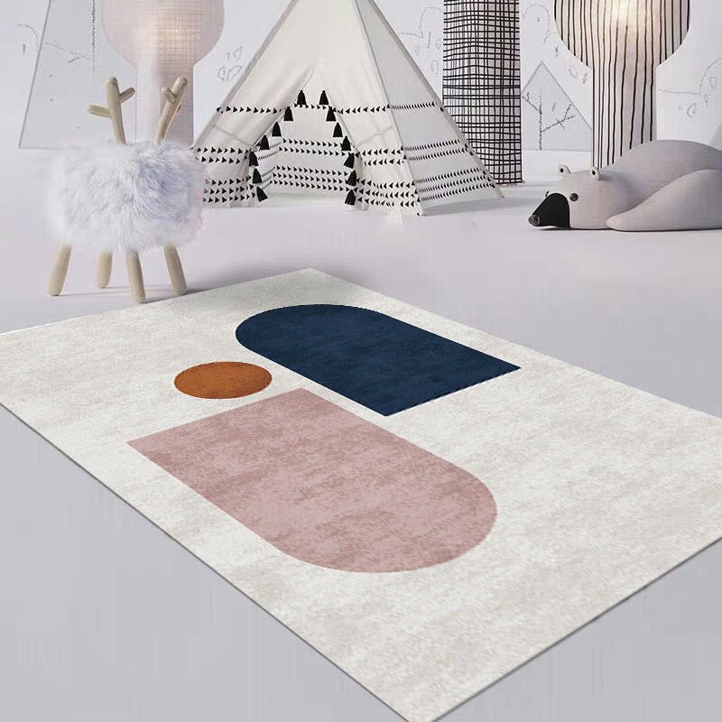 BowLift | Relaxing Color Box Rug Multicolored Synthetic Indoor Rug Non-Slip Back Pet-Friendly Area Rug for Living Room