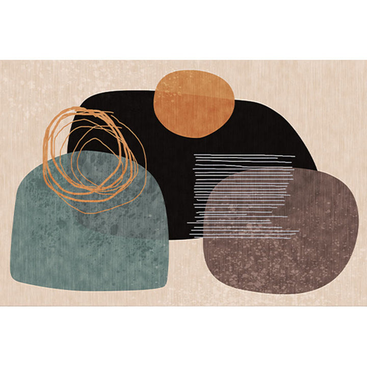 BowLift | Scandinavian Color Block Rug Multicolored Polypropylene Indoor Rug Non-Slip Back Pet-Friendly Rug for Living Room