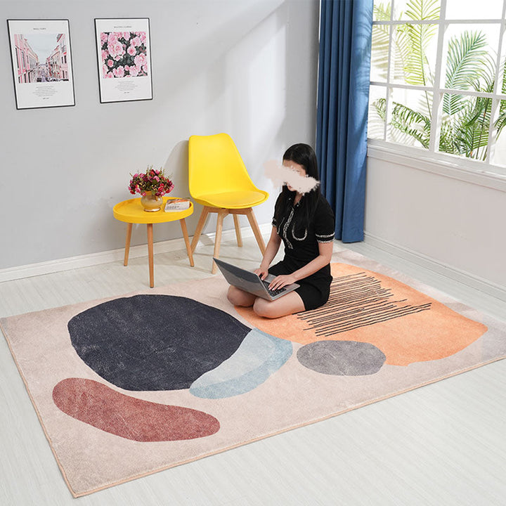 BowLift | Scandinavian Color Block Rug Multicolored Polypropylene Indoor Rug Non-Slip Back Pet-Friendly Rug for Living Room