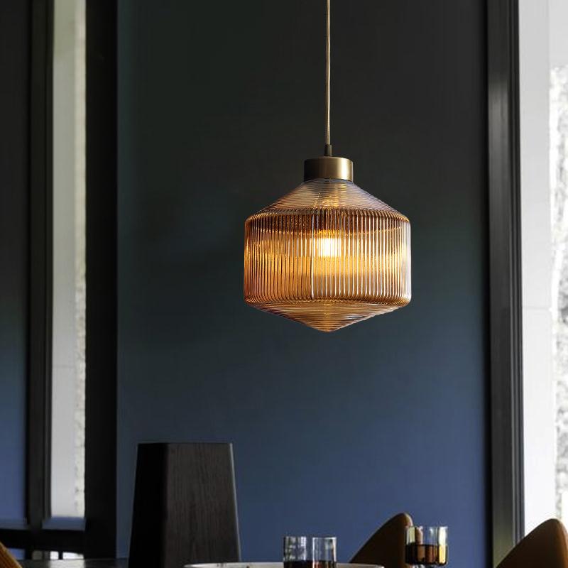 Modern Drum Chandelier made of Glass – Elegant Lighting for Dining Room and Living Room | Bowlift