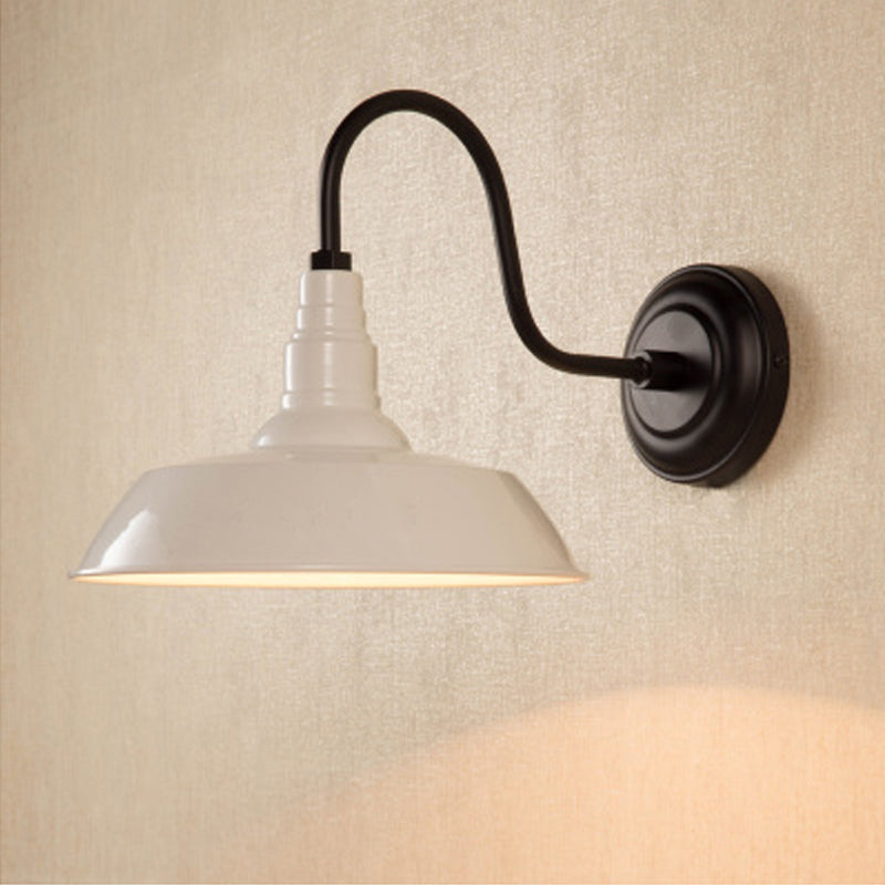 BowLift | Single bulb wall lighting industrial pot lid-shaped iron wall lights