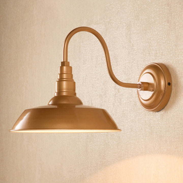 BowLift | Single bulb wall lighting industrial pot lid-shaped iron wall lights