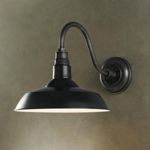 BowLift | Single bulb wall lighting industrial pot lid-shaped iron wall lights