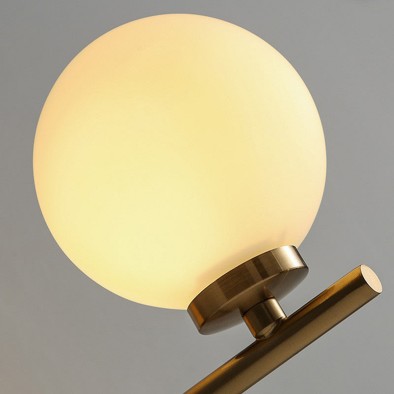 BowLift | Ball Shade Wall Light Simplicity Ivory Glass Single Gold-Finish Wall Light for Bedroom