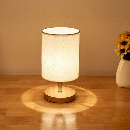 BowLift | LinenWood Minimalist Table Lamp – Natural Wooden Base & Linen Shade for Warm, Modern Lighting