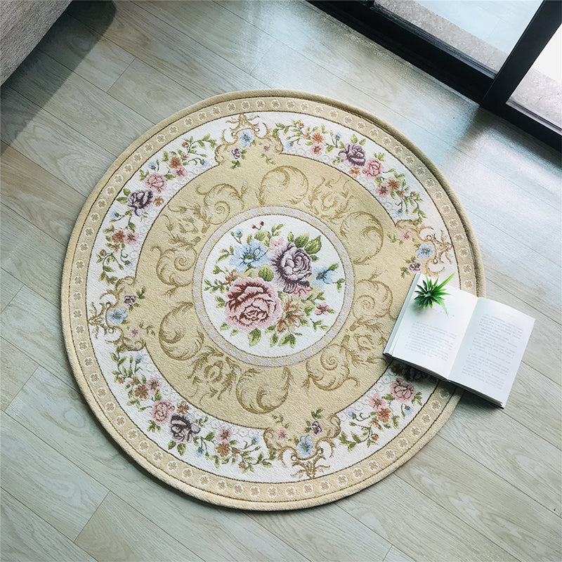 BowLift | Antique Flower Printed Rug Multicolored Polypropylene Indoor Rug Non-Slip Backing Pet Friendly Easy Care Rug for Decor