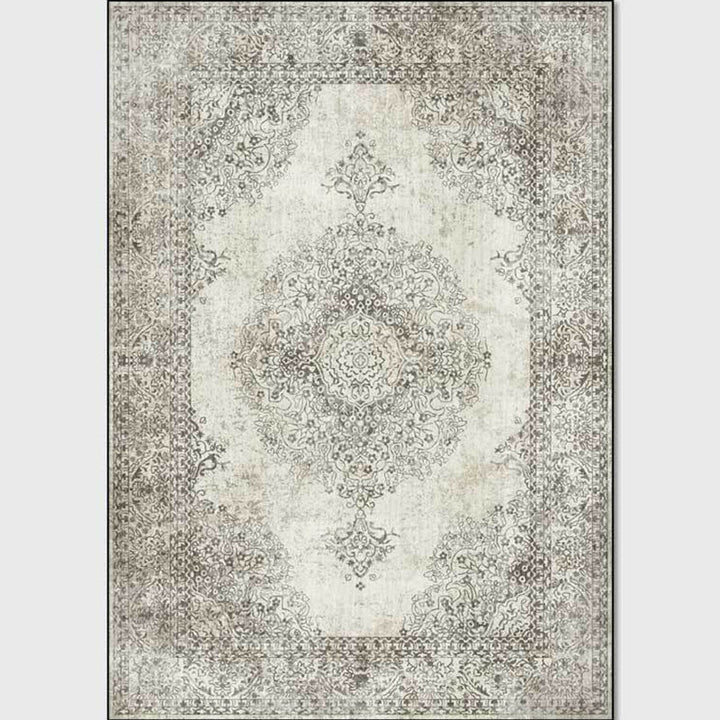 BowLift | Shabby Chic Geometric Printed Rug Multicolored Polyester Area Rug With Non-Slip Backing Pet-Friendly Indoor Rug for The Living Room