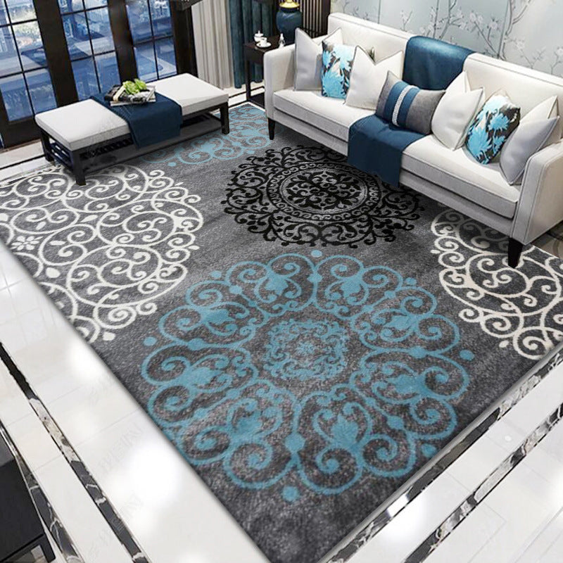 BowLift | Retro living room rug multicolored floral pattern indoor rug polyester non-slip fringed edge rug