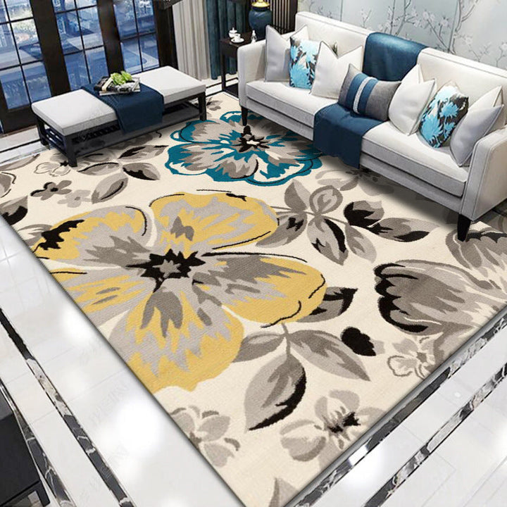 BowLift | Retro living room rug multicolored floral pattern indoor rug polyester non-slip fringed edge rug