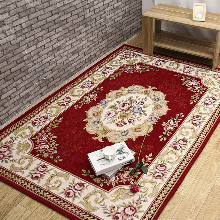 BowLift | Antique Living Room Rug Multicolor Flower Printed Area Rug Polyester Non-Slip Back Easy Care Indoor Rug