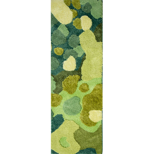 BowLift | Green Funky Carpet Polypropylene Plant Pattern Indoor Carpet Non-Slip Back Stain Resistant Area Rug for Bedroom