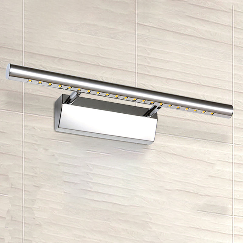BowLift | Modern Style Cylinder Vanity Wall Sconce Metallic 10"/16" W LED Bathroom Wall Light in Chrome, Warm-/White Light