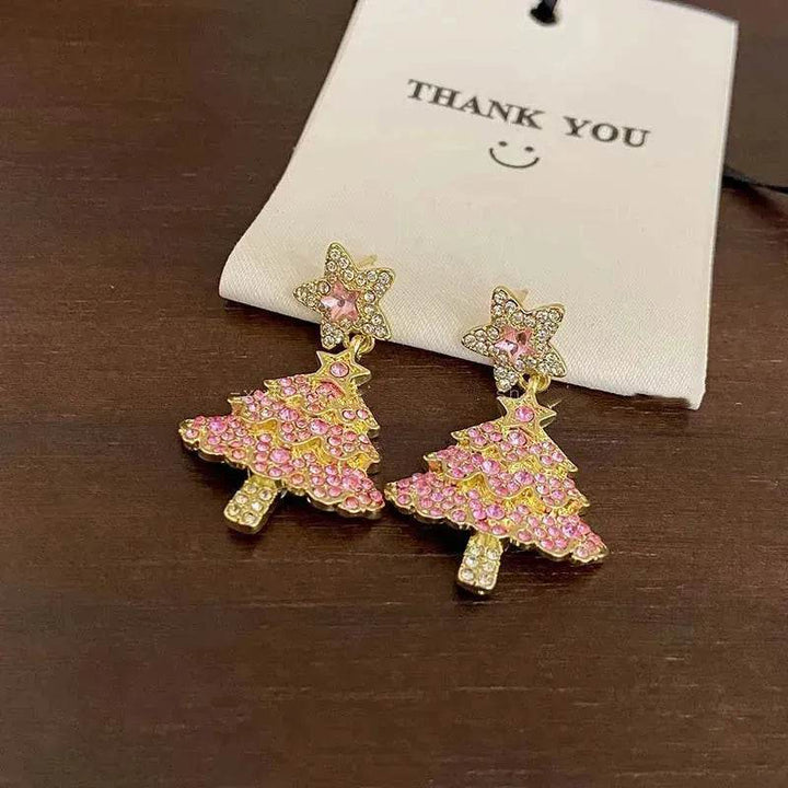 BowLift | Micro-inlaid Christmas Tree Earrings Female Design Fashion