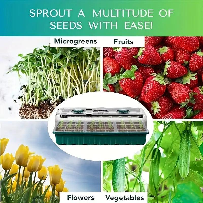BowLift | Growmida Indoor Growing Set | With LED Plant Light & Adjustable Humidity Cover | 36-Cell Seedling Station | Incl. Accessories