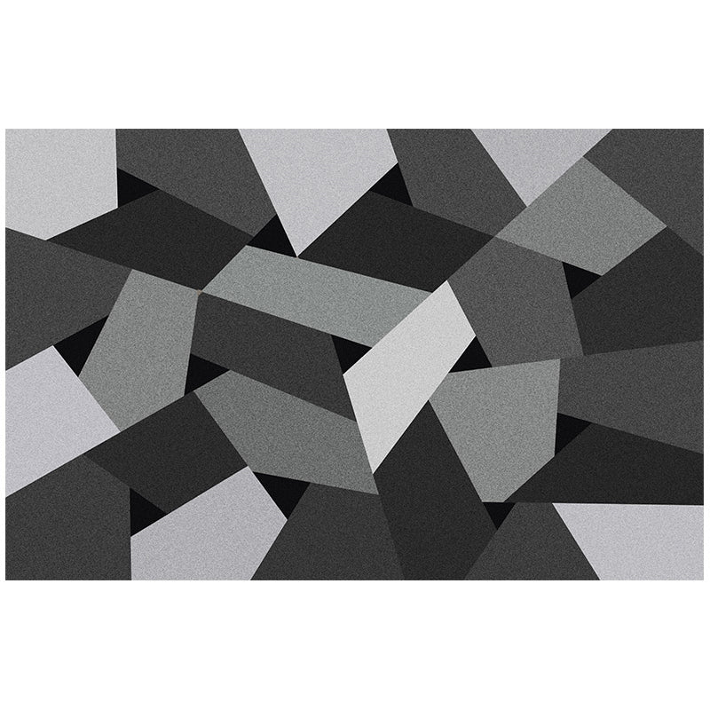 Modern geometric printed rug multicolored polyester rug non-slip machine washable rug for the bedroom | Bowlift