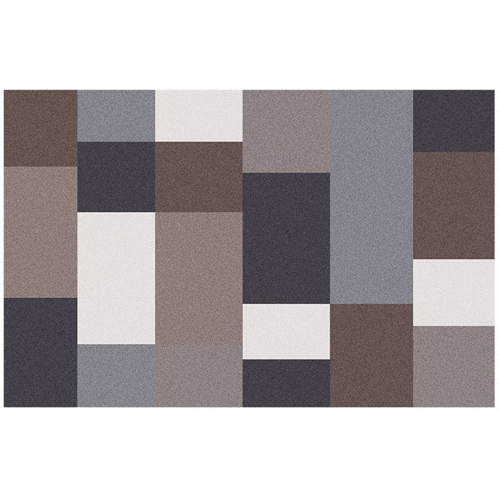 Modern geometric printed rug multicolored polyester rug non-slip machine washable rug for the bedroom | Bowlift
