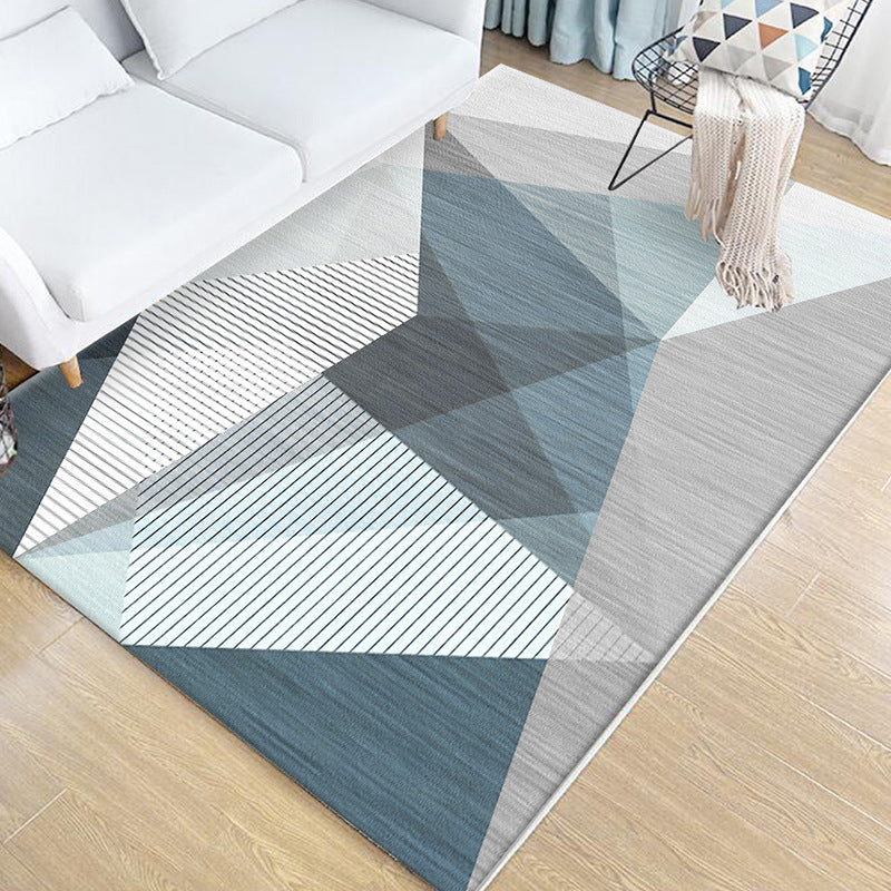 Multicolored bedroom rug novelty geo print indoor rug polypropylene non-slip pet-friendly rug | Bowlift