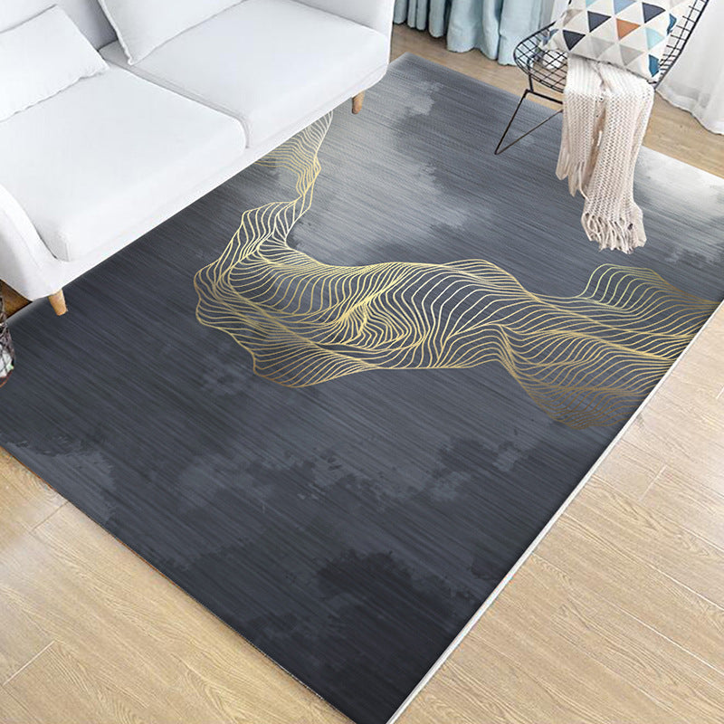 Multicolored bedroom rug novelty geo print indoor rug polypropylene non-slip pet-friendly rug | Bowlift
