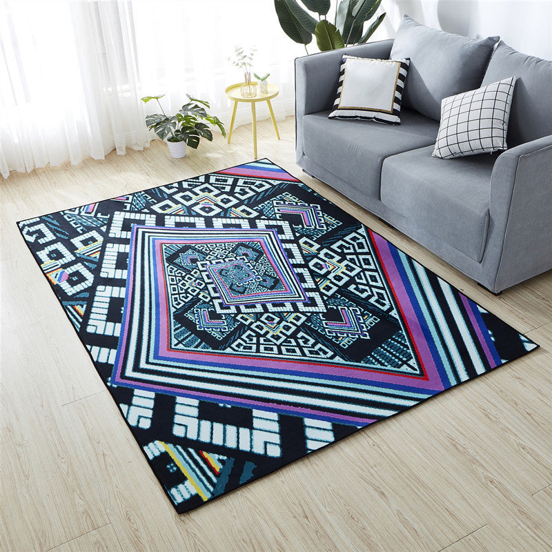 BowLift | Minimalist Living Room Rug Multicolored 3D-printed Mat Synthetic non-slip backing easy to care for Area Rug