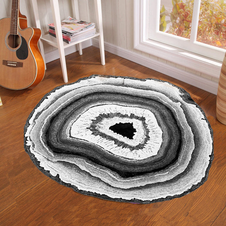 BowLift | Modern 3D-printed rug Multicolored synthetic rug with non-slip backing Machine washable rug for bedroom
