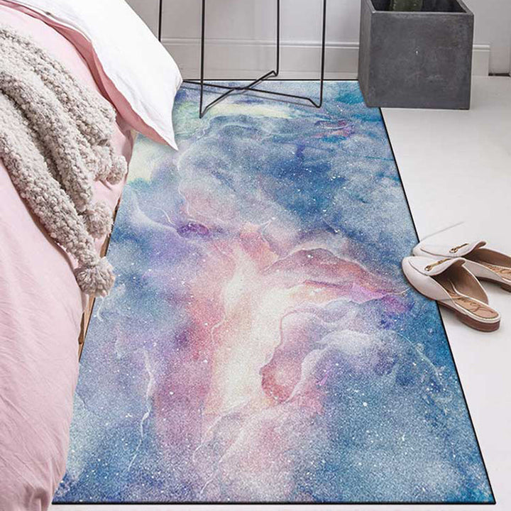 BowLift | Minimalist Stars Sky Printed Rug Multicolor Polyester Area Rug Non-Slip Backing Pet-Friendly Area Rug for Bedroom
