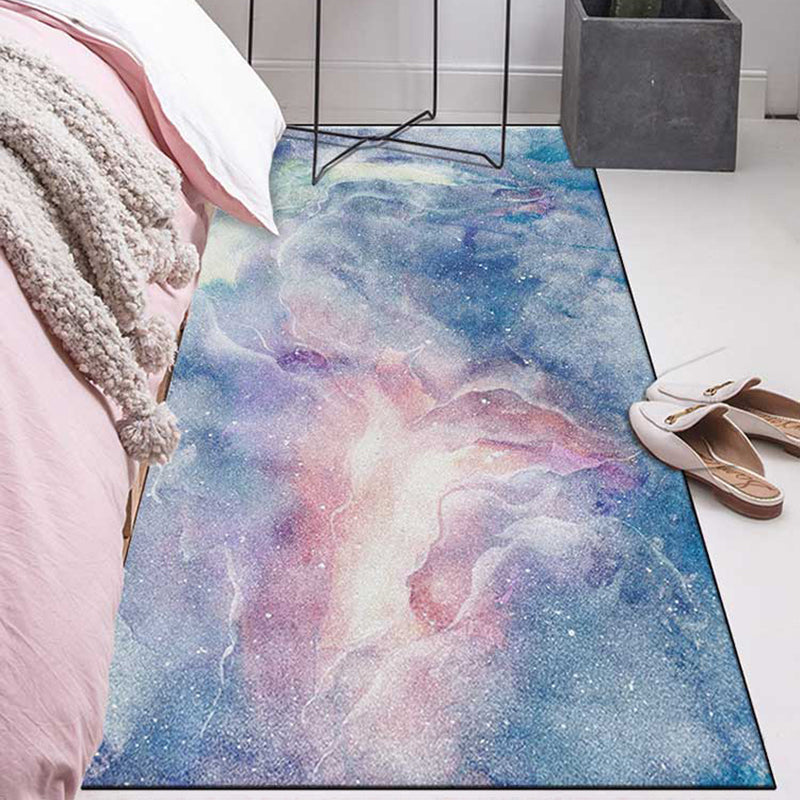 BowLift | Minimalist Stars Sky Printed Rug Multicolor Polyester Area Rug Non-Slip Backing Pet-Friendly Area Rug for Bedroom