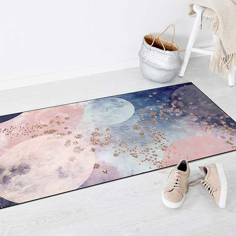 BowLift | Minimalist Stars Sky Printed Rug Multicolor Polyester Area Rug Non-Slip Backing Pet-Friendly Area Rug for Bedroom