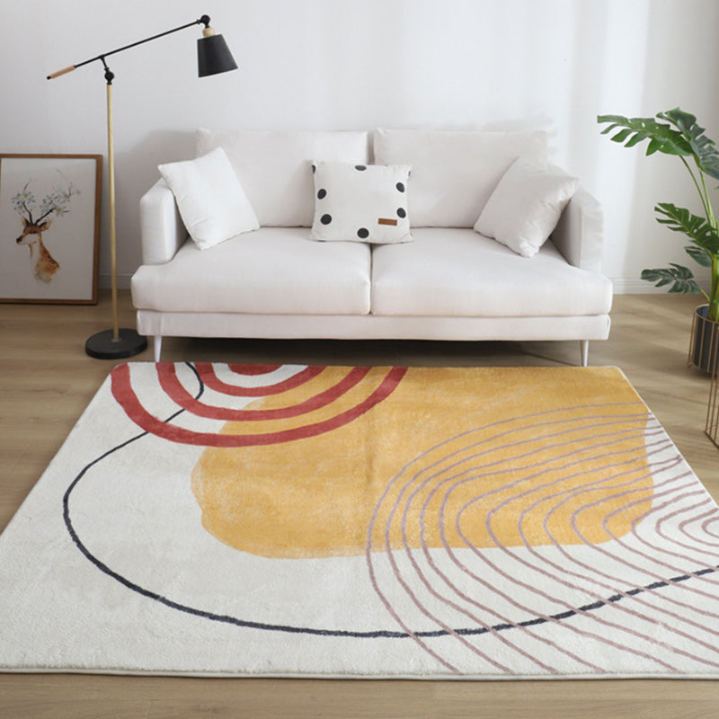 BowLift | Multicolored Living Room Rug Western Hand-Printed Area Rug Synthetic Non-Slip Carpet Pet-Friendly for Indoor Rugs