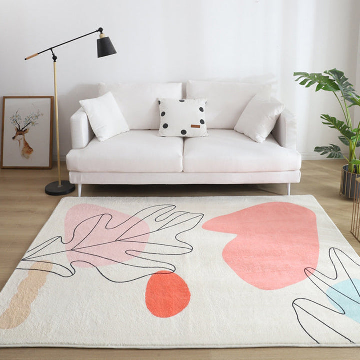 BowLift | Multicolored Living Room Rug Western Hand-Printed Area Rug Synthetic Non-Slip Carpet Pet-Friendly for Indoor Rugs
