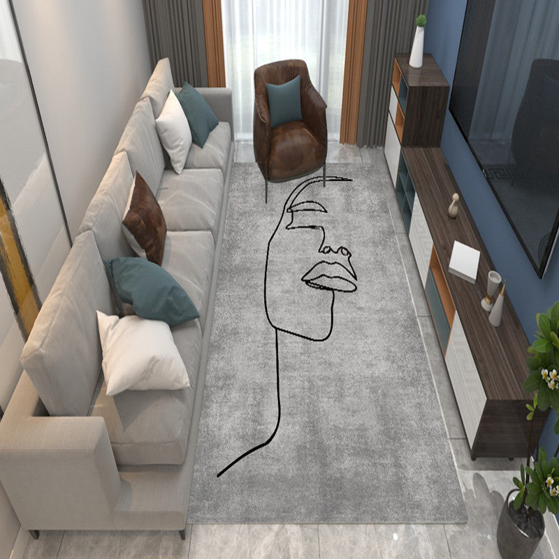 BowLift | Multicolored Living Room Rug Comfort Hand-printed Rug Polyester Pet-friendly easy-care Rug