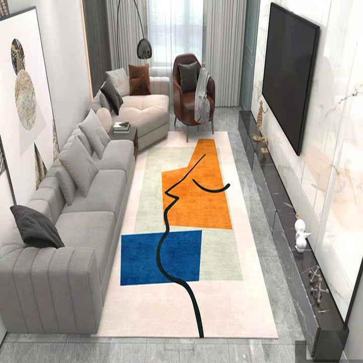 BowLift | Multicolored Living Room Rug Comfort Hand-printed Rug Polyester Pet-friendly easy-care Rug