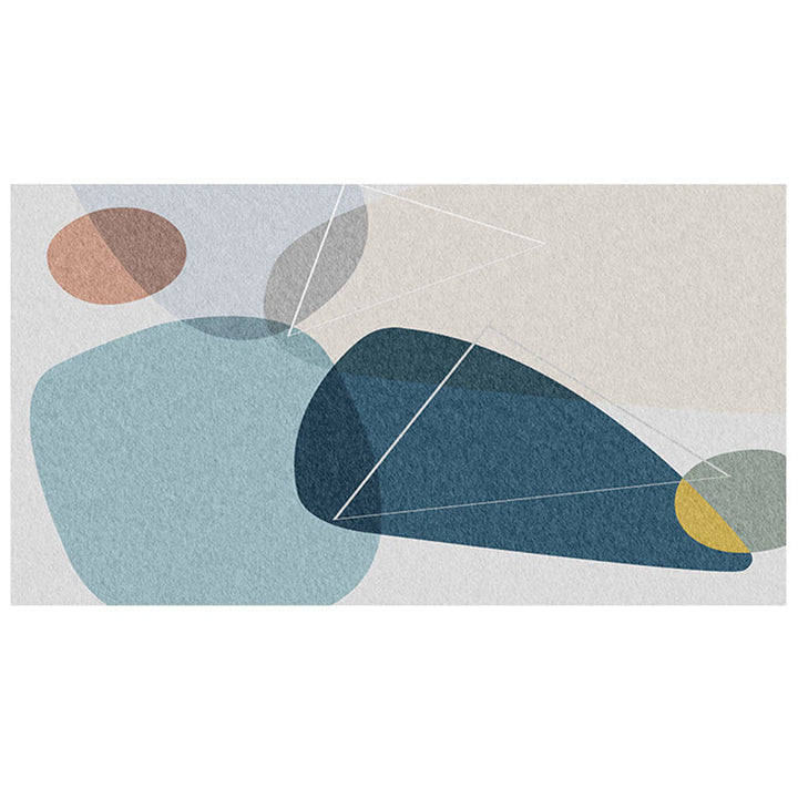 BowLift | Multicolored Hand-Printed Rug Polypropylene Relaxation Area Rug Non-Slip Back Washable Indoor Rug for the Living Room