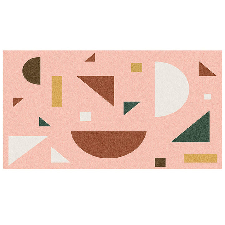 BowLift | Multicolored Hand-Printed Rug Polypropylene Relaxation Area Rug Non-Slip Back Washable Indoor Rug for the Living Room