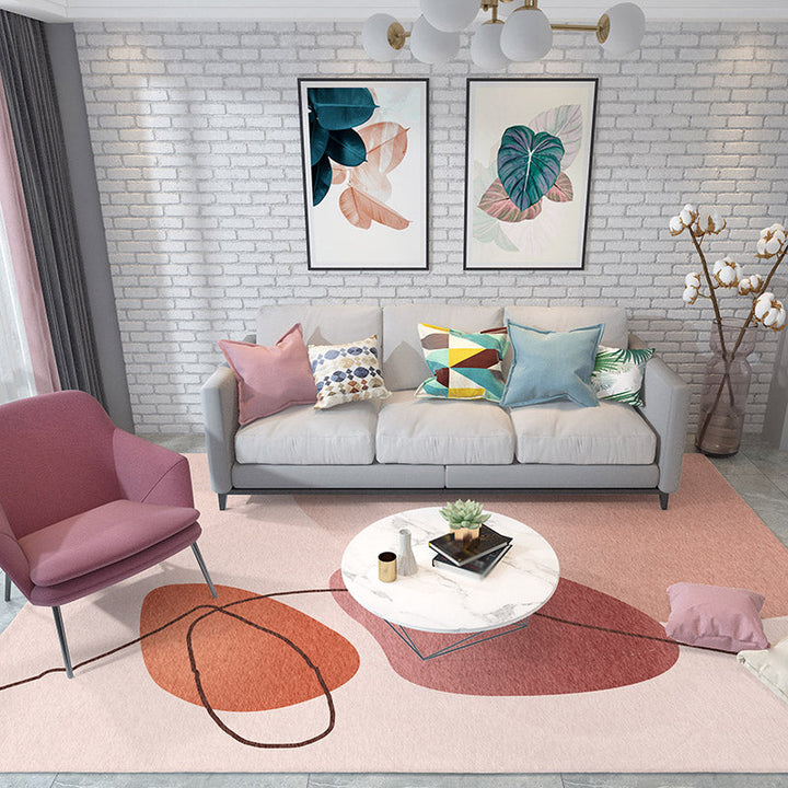 BowLift | Multicolored Hand-Printed Rug Polypropylene Relaxation Area Rug Non-Slip Back Washable Indoor Rug for the Living Room