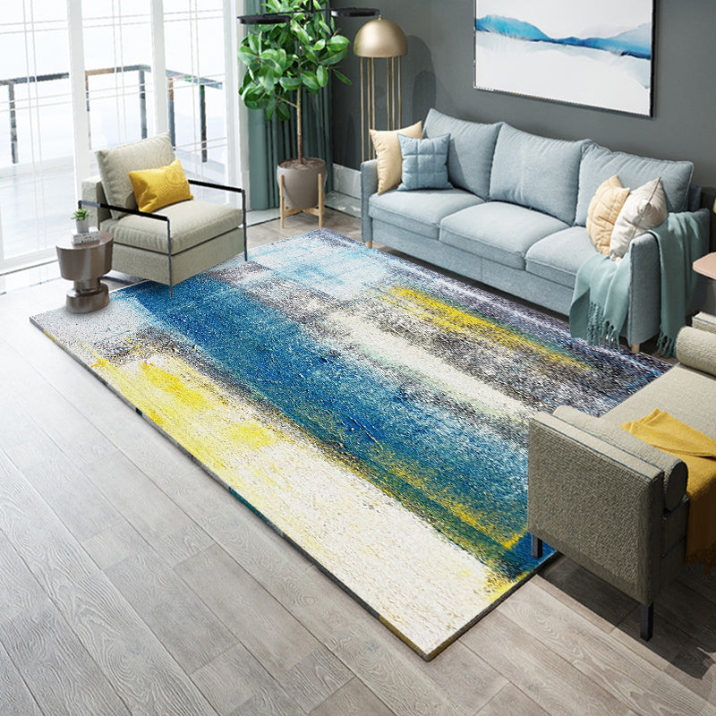 BowLift | Industrial Living Room Rug Multicolor Abstract Printed Indoor Rug Synthetic Non-Slip Backing Easy Care Area Rug
